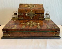 19TH Century English Letterbox / Lap Desk / Inkstand