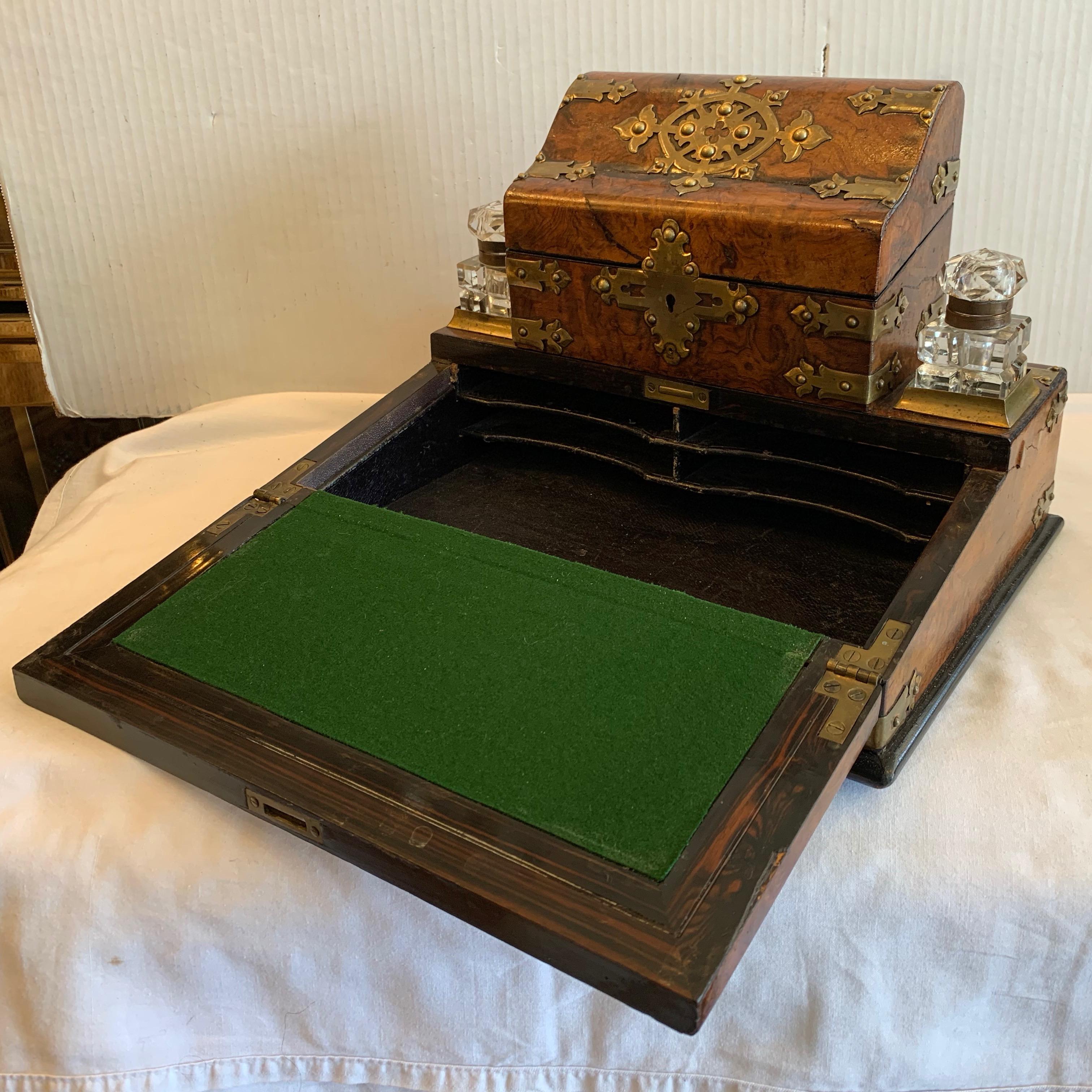 19TH Century English Letterbox / Lap Desk / Inkstand 1