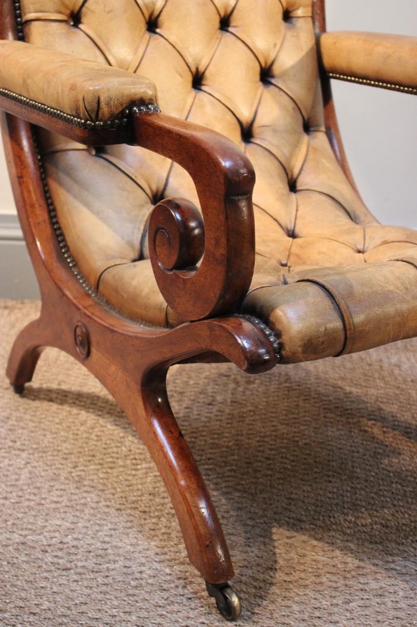 19th Century English Library Armchair In Good Condition In Gloucestershire, GB