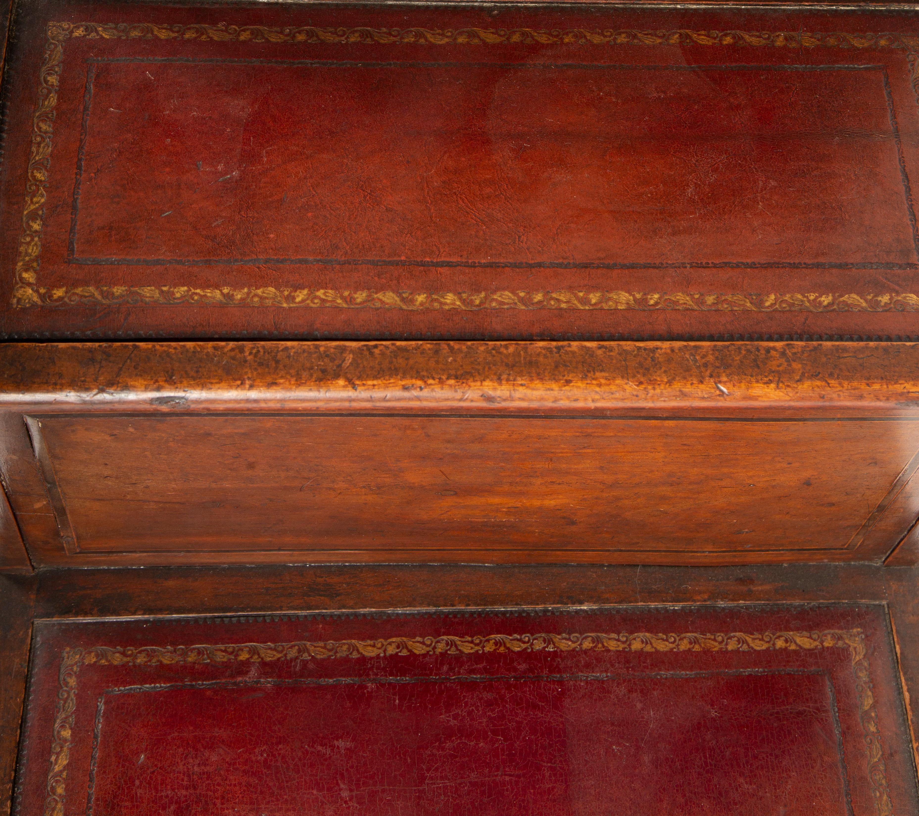 19th-Century English Library Steps with Tooled Leather and Hidden Storage 4
