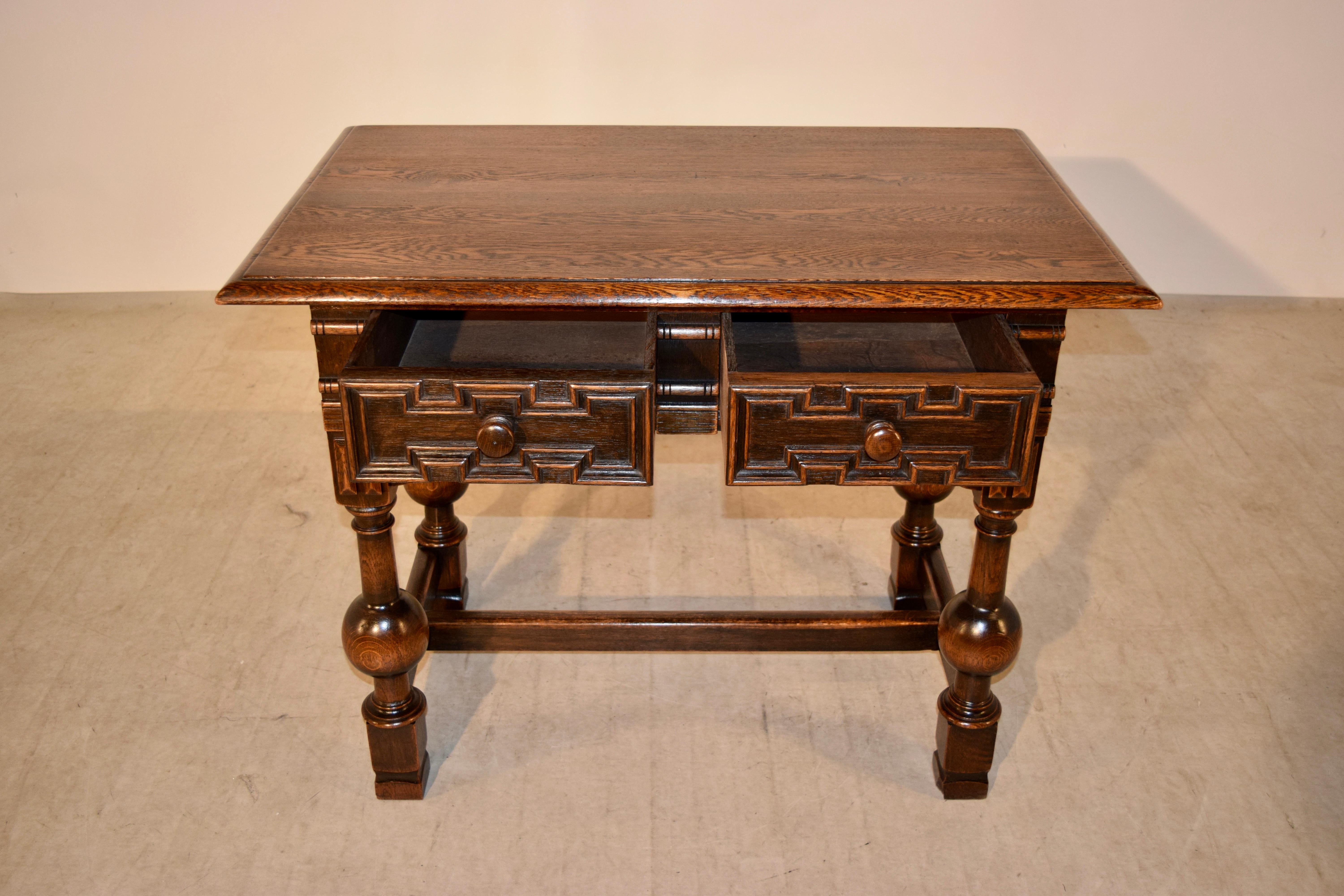 19th Century English Library Table In Good Condition In High Point, NC
