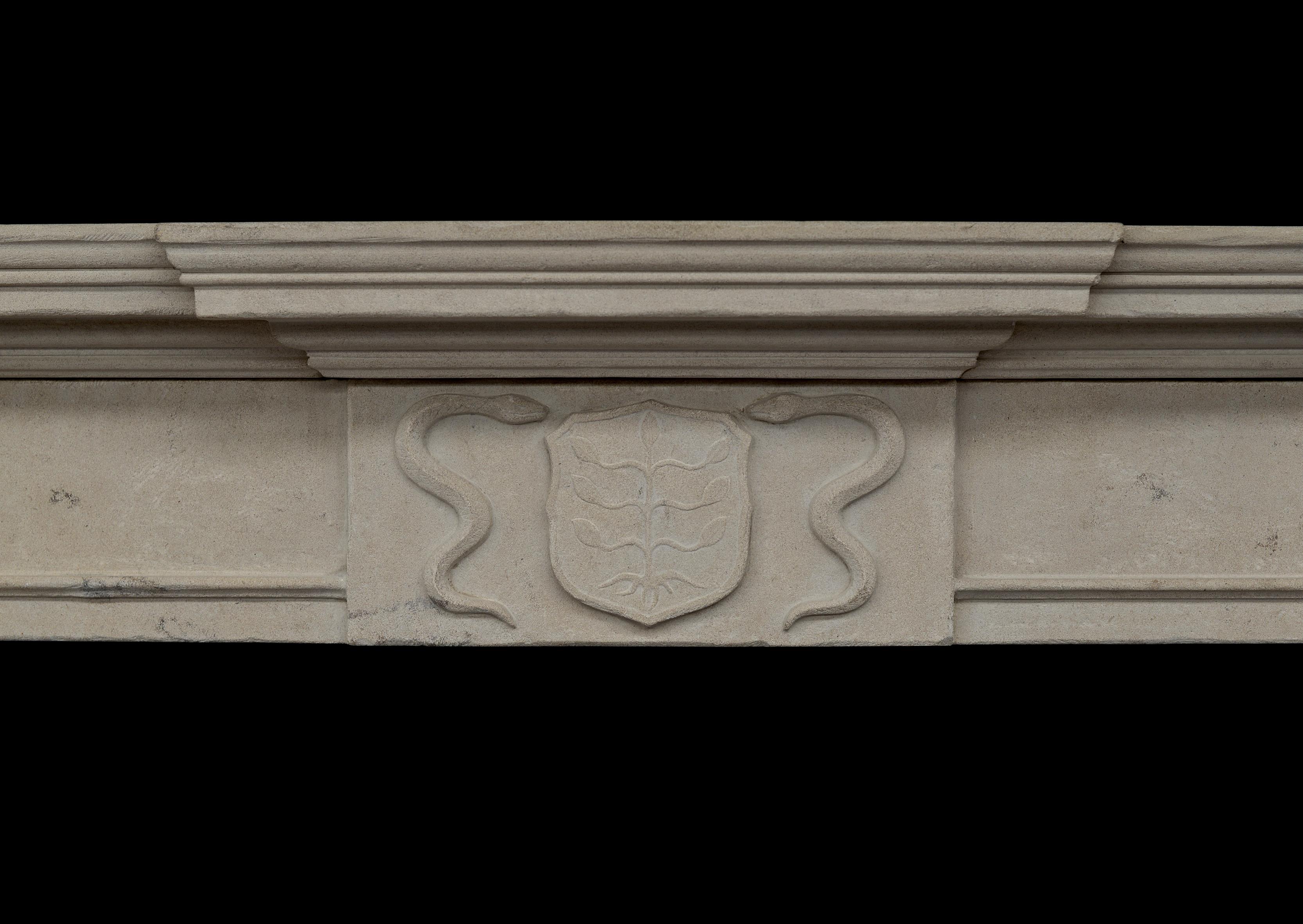 19th Century English Limestone Fireplace In Good Condition For Sale In London, GB