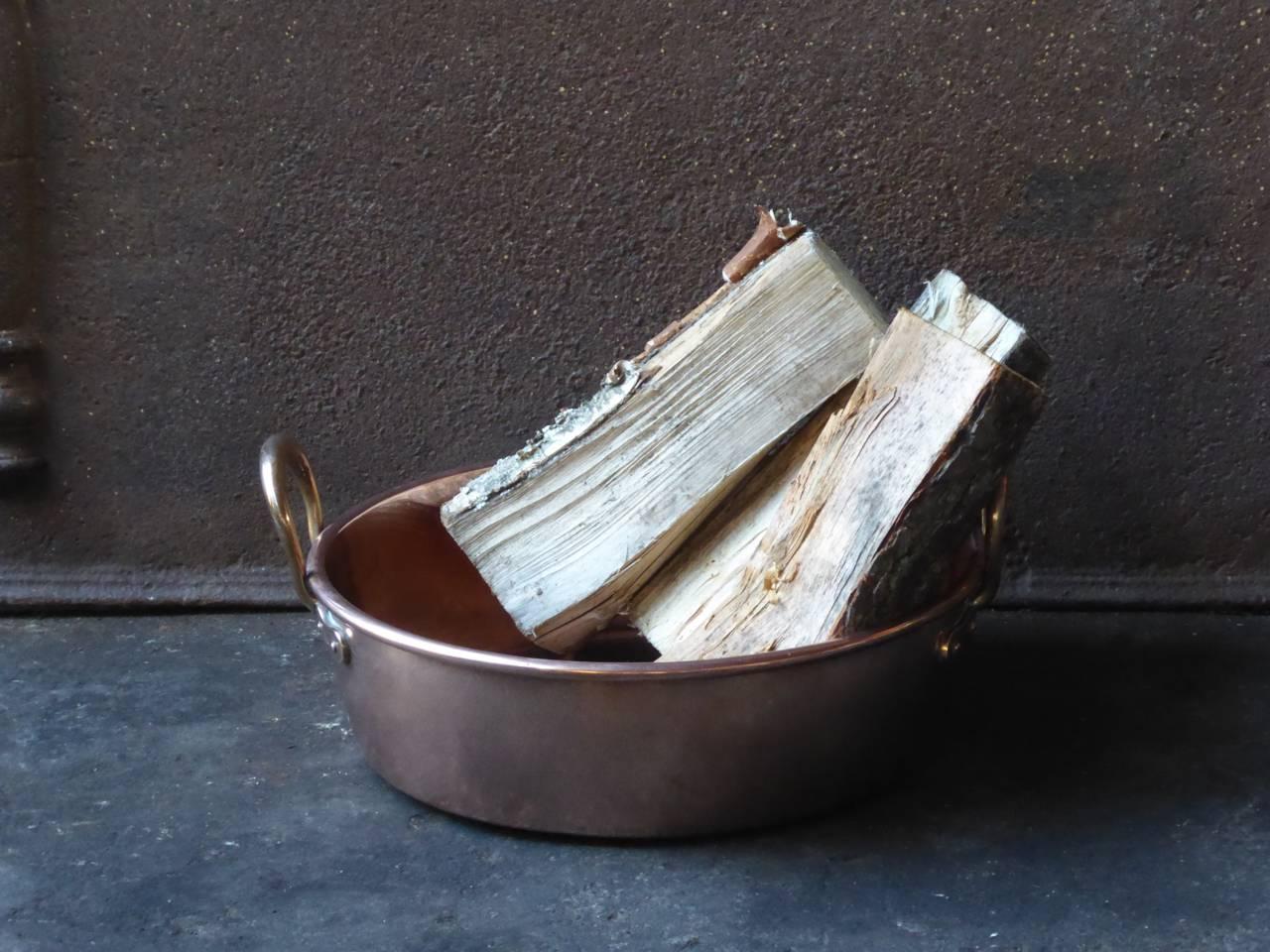 Polished 19th Century English Log Holder or Log Basket For Sale