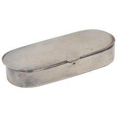 19th Century English Long Silver Trinket Box