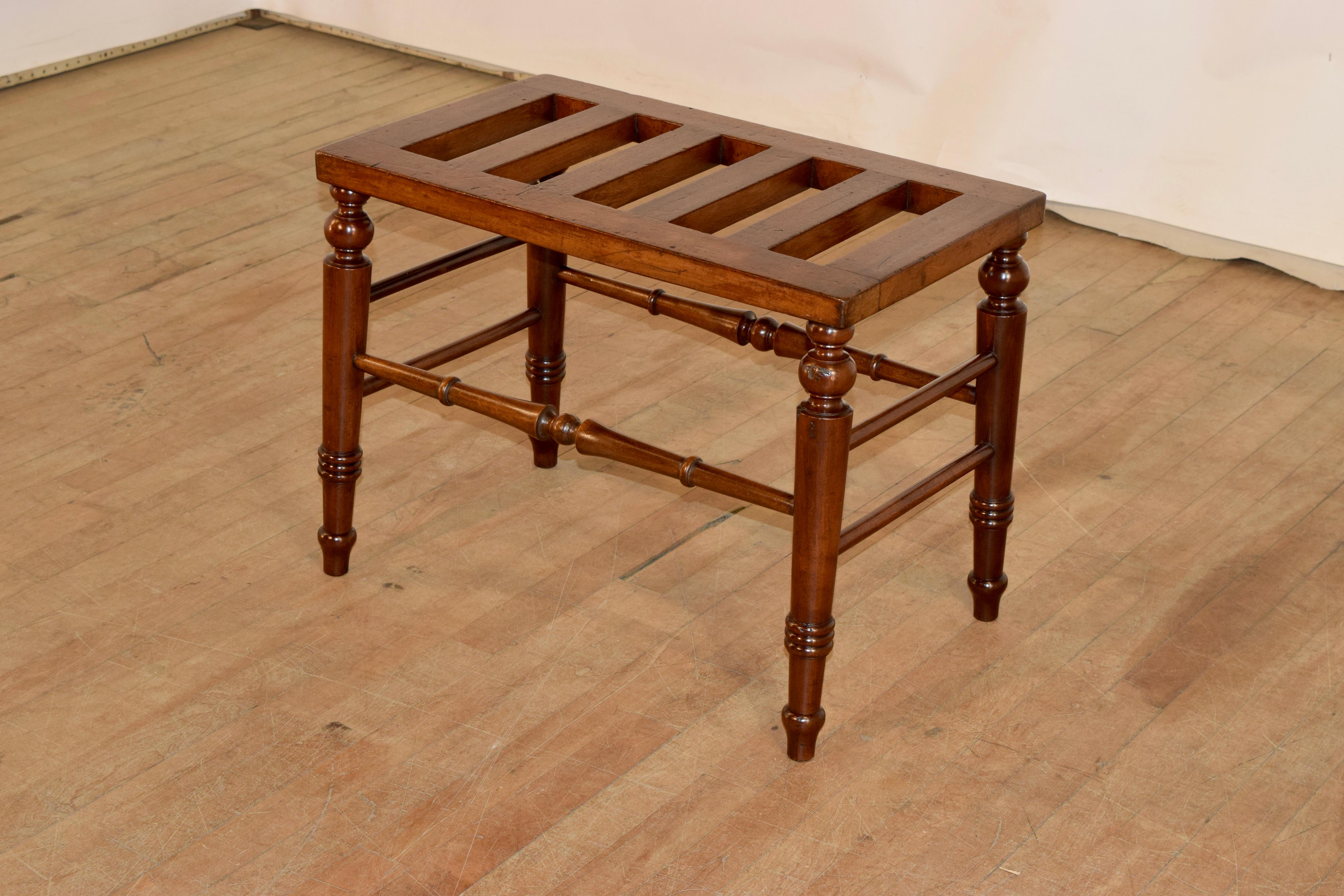 Mahogany 19th Century English Luggage Stand  For Sale