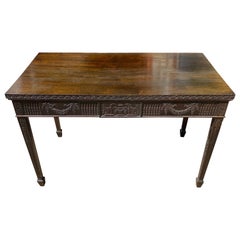 19th Century English Mahogany Adams Style 2-Drawer Table or Desk