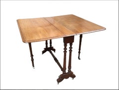 19th Century English Mahogany Adjustable Table on Wheels, 1890s