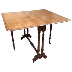 19th Century English Mahogany Adjustable Table on Wheels, 1890s