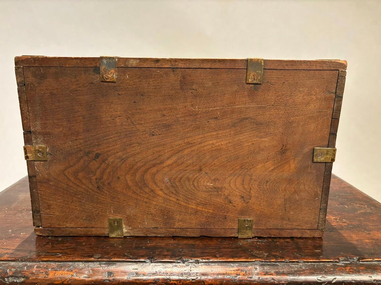 19th Century English Mahogany and Brass Campaign Chest, Small Scale 19th Century English Mahogany and Brass Campaign Chest, Small Scale