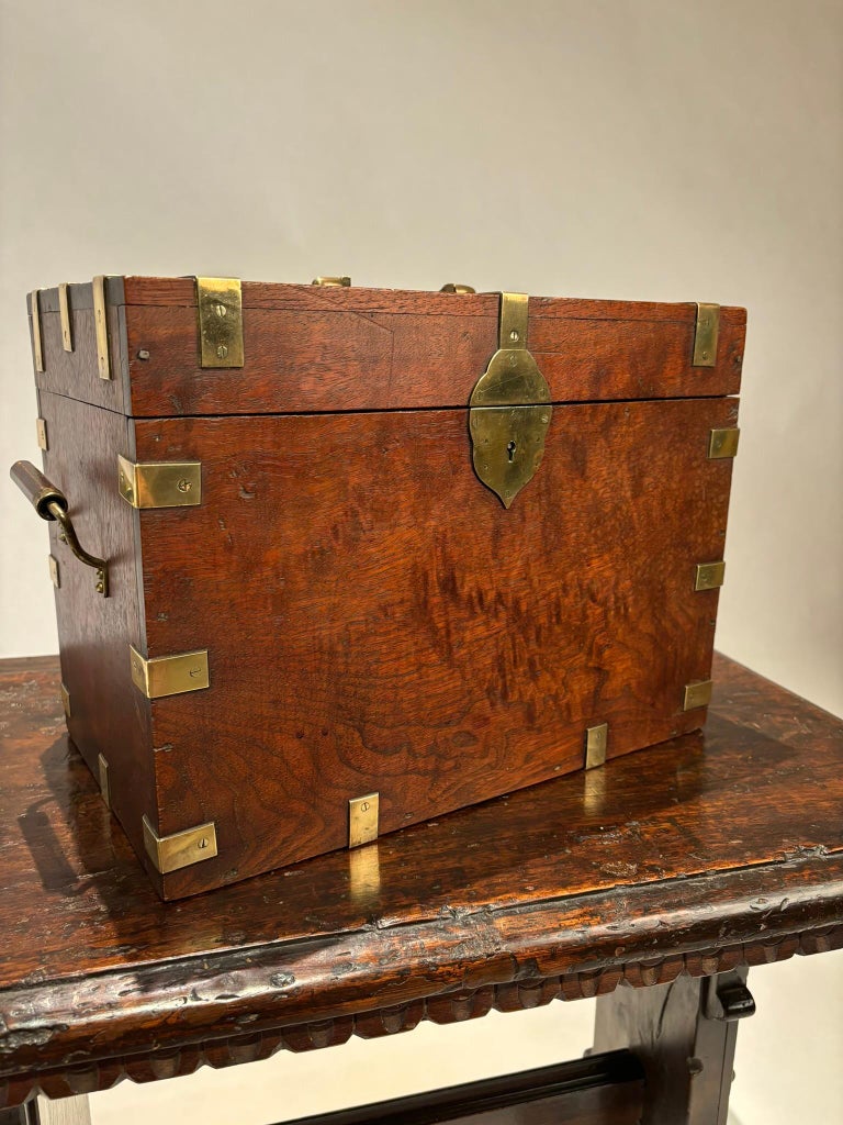 19th Century English Mahogany and Brass Campaign Chest, Small Scale 19th Century English Mahogany and Brass Campaign Chest, Small Scale