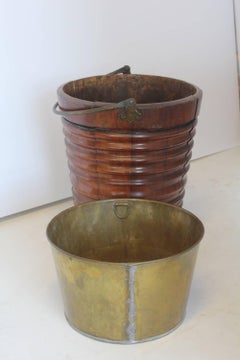 19th Century English Mahogany and Brass Peat Bucket/Waste Basket