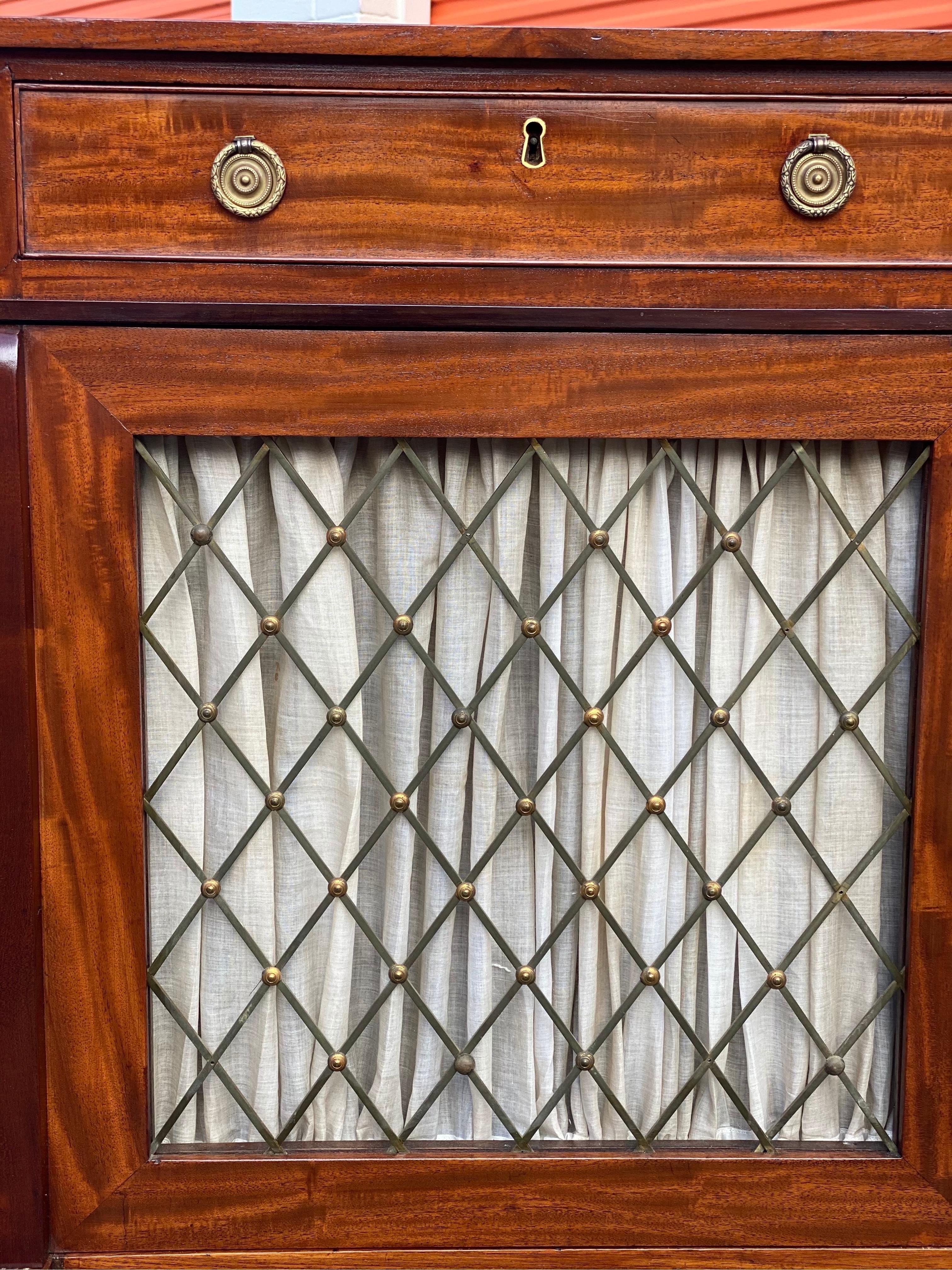 19th Century English Mahogany and Grillework Cabinet 3