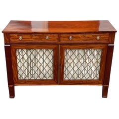 19th Century English Mahogany and Grillework Cabinet