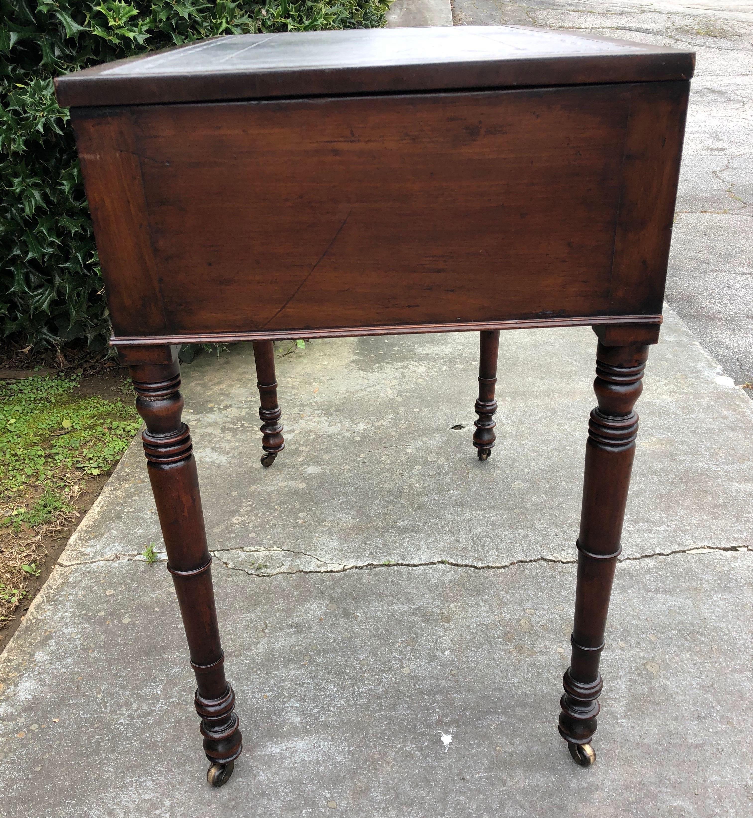 19th Century English Mahogany and Leather Top Architect's Style Desk For Sale 2