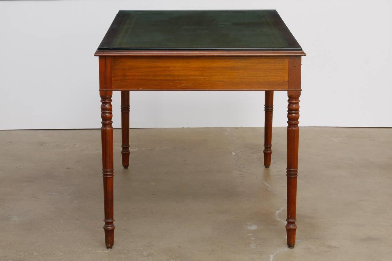 19th Century English Mahogany and Leather Writing Table Desk  2