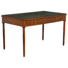 Antique 19th Century English Mahogany and Leather Writing Table Desk 
