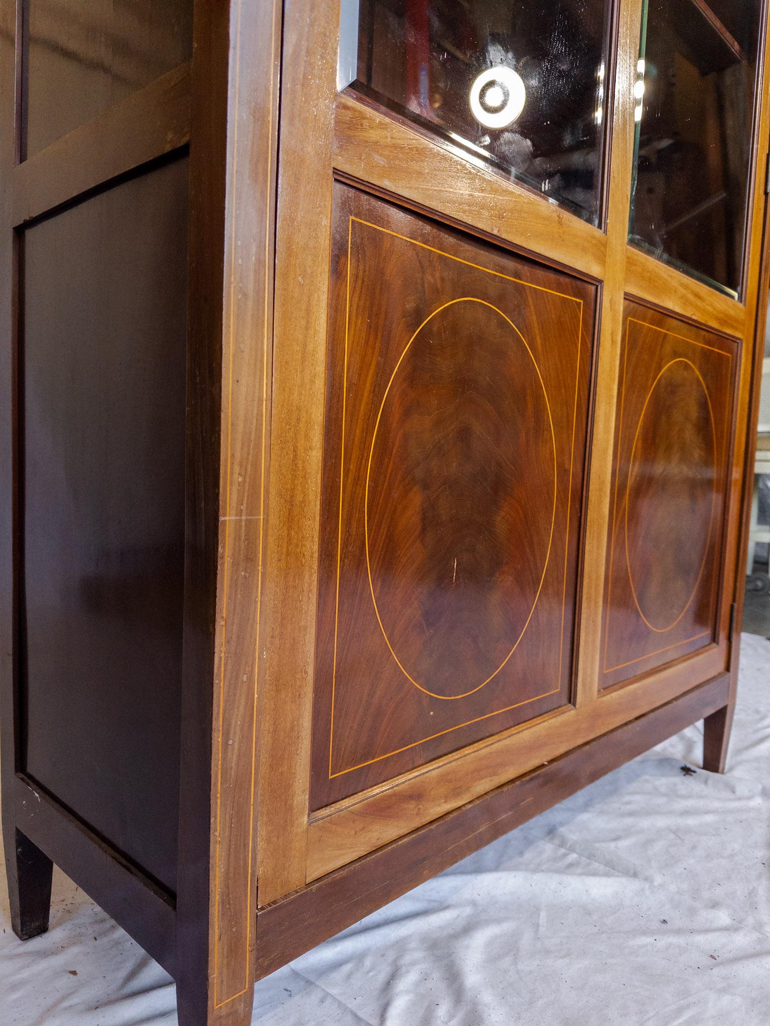 19th Century English Mahogany and Satinwood Cabinet For Sale 4