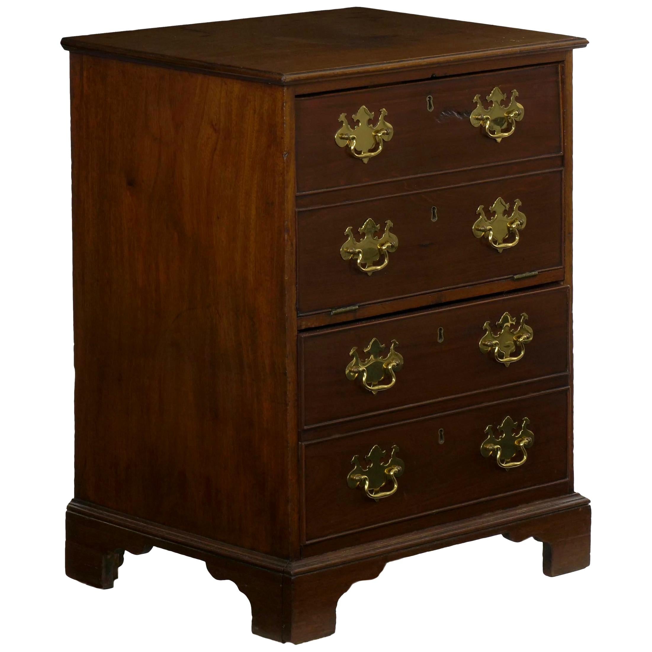 19th Century English Mahogany Antique Bedside Nightstand Table / Office Cabinet