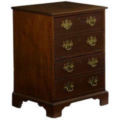 19th Century English Mahogany Antique Bedside Nightstand Table / Office Cabinet
