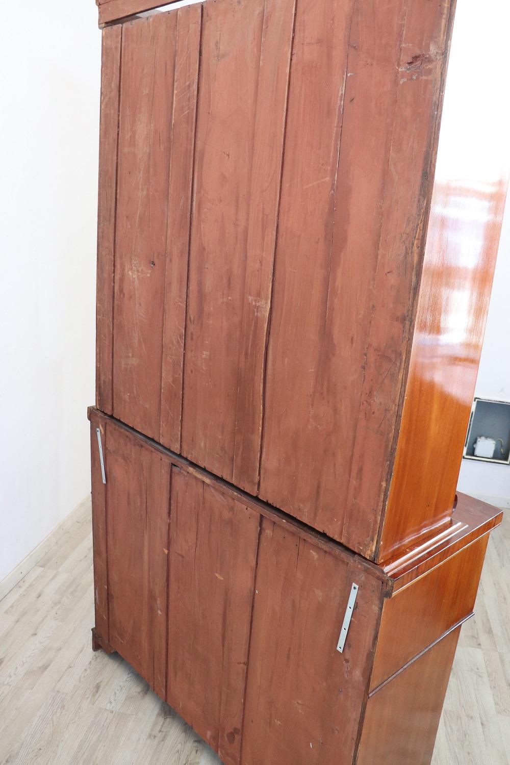 19th Century English Mahogany Antique Cabinet with Writing Desk 3