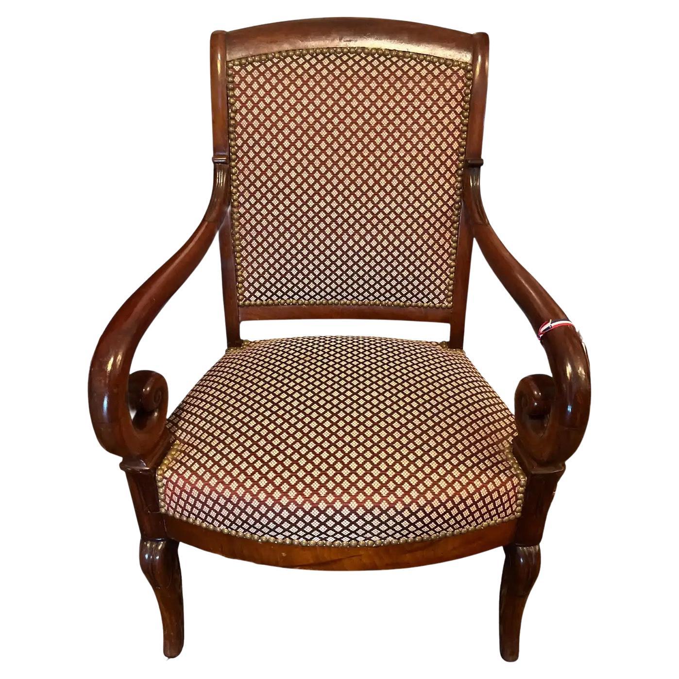 19th Century English Mahogany Armchair circa 1870