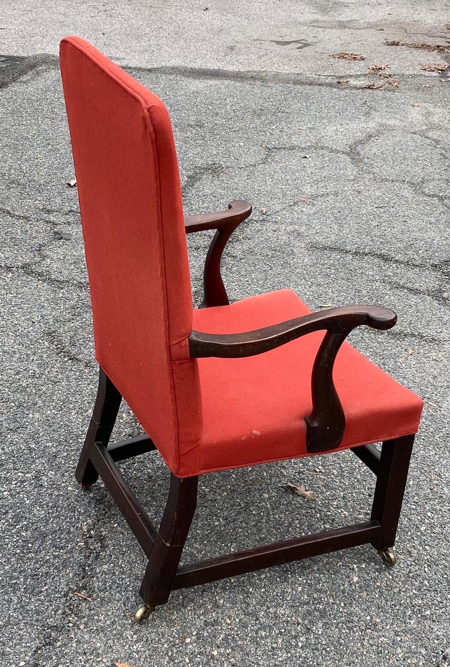19th Century English Mahogany Armchair In Good Condition For Sale In Charleston, SC