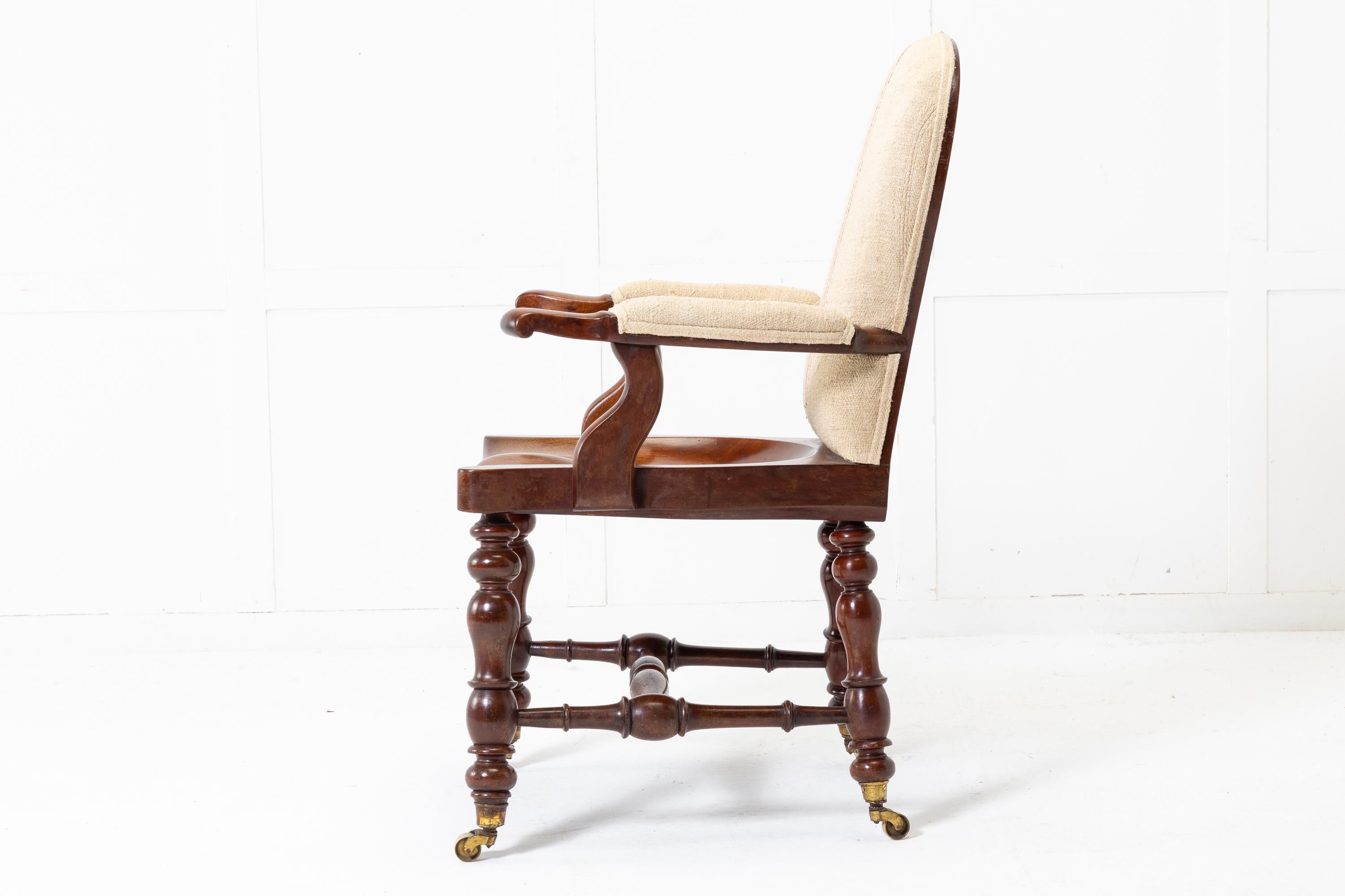 19th Century English Mahogany Armchair For Sale 3