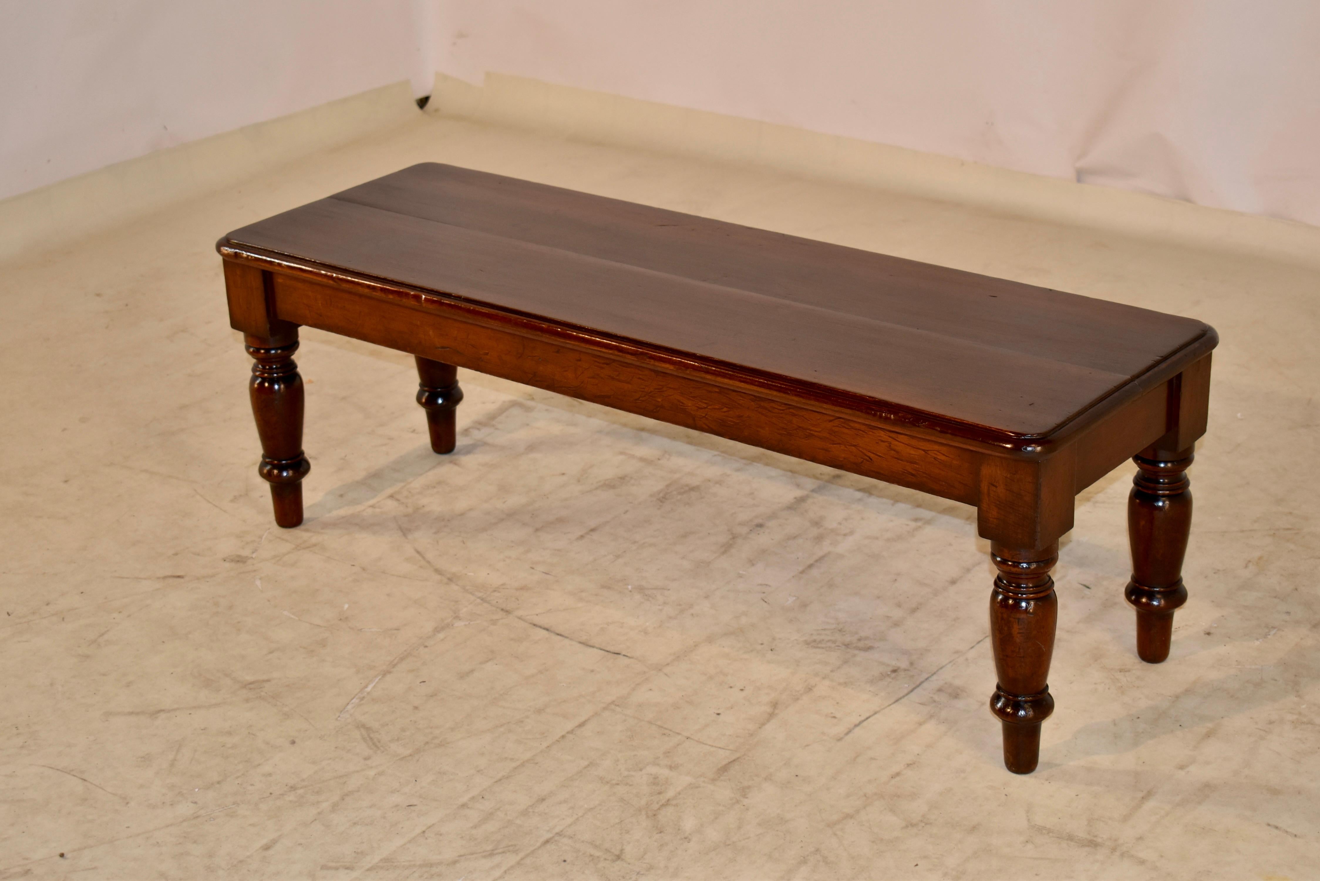 19th Century English Mahogany Bench 1