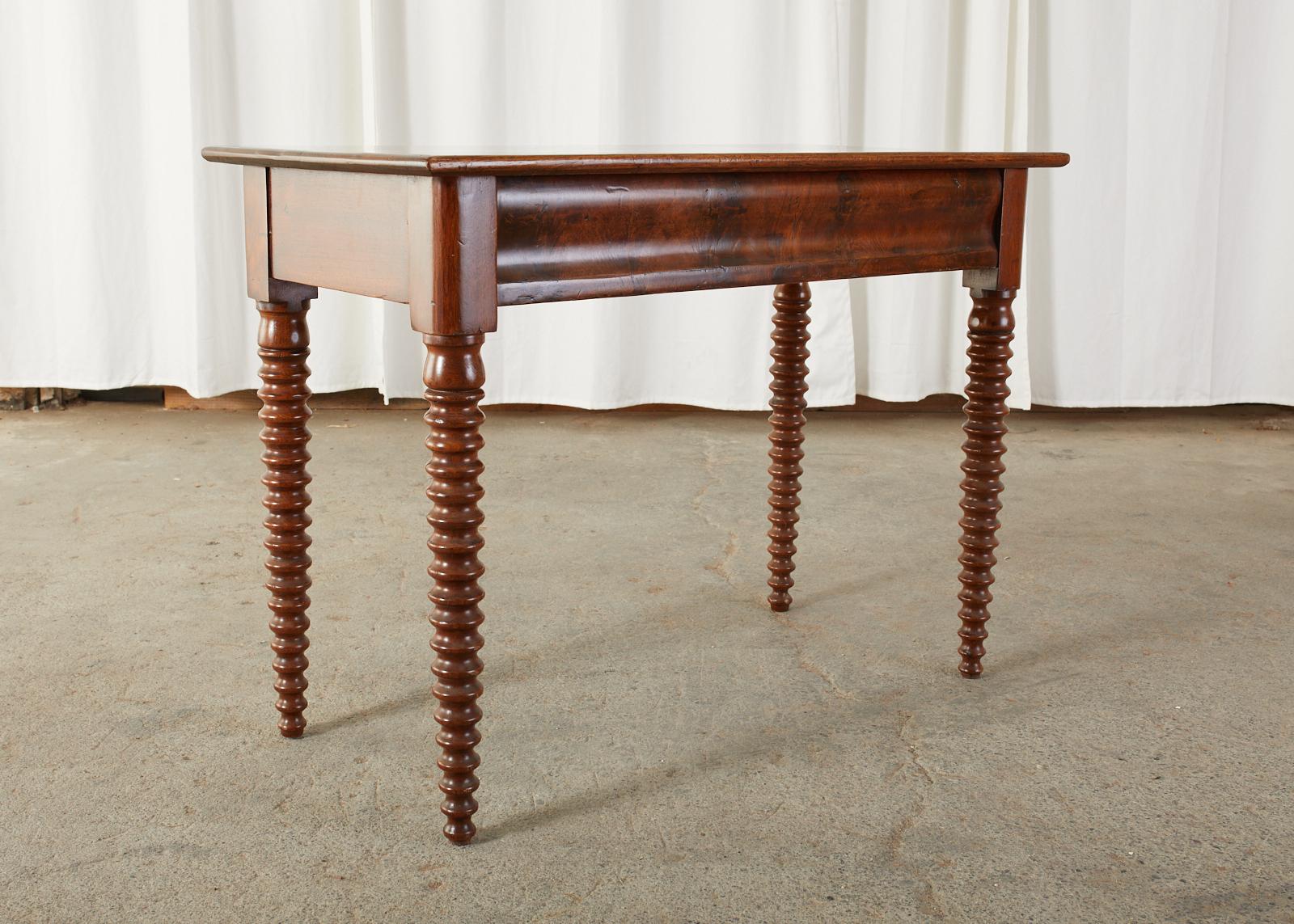 19th Century English Mahogany Bobbin Leg Console Table 1