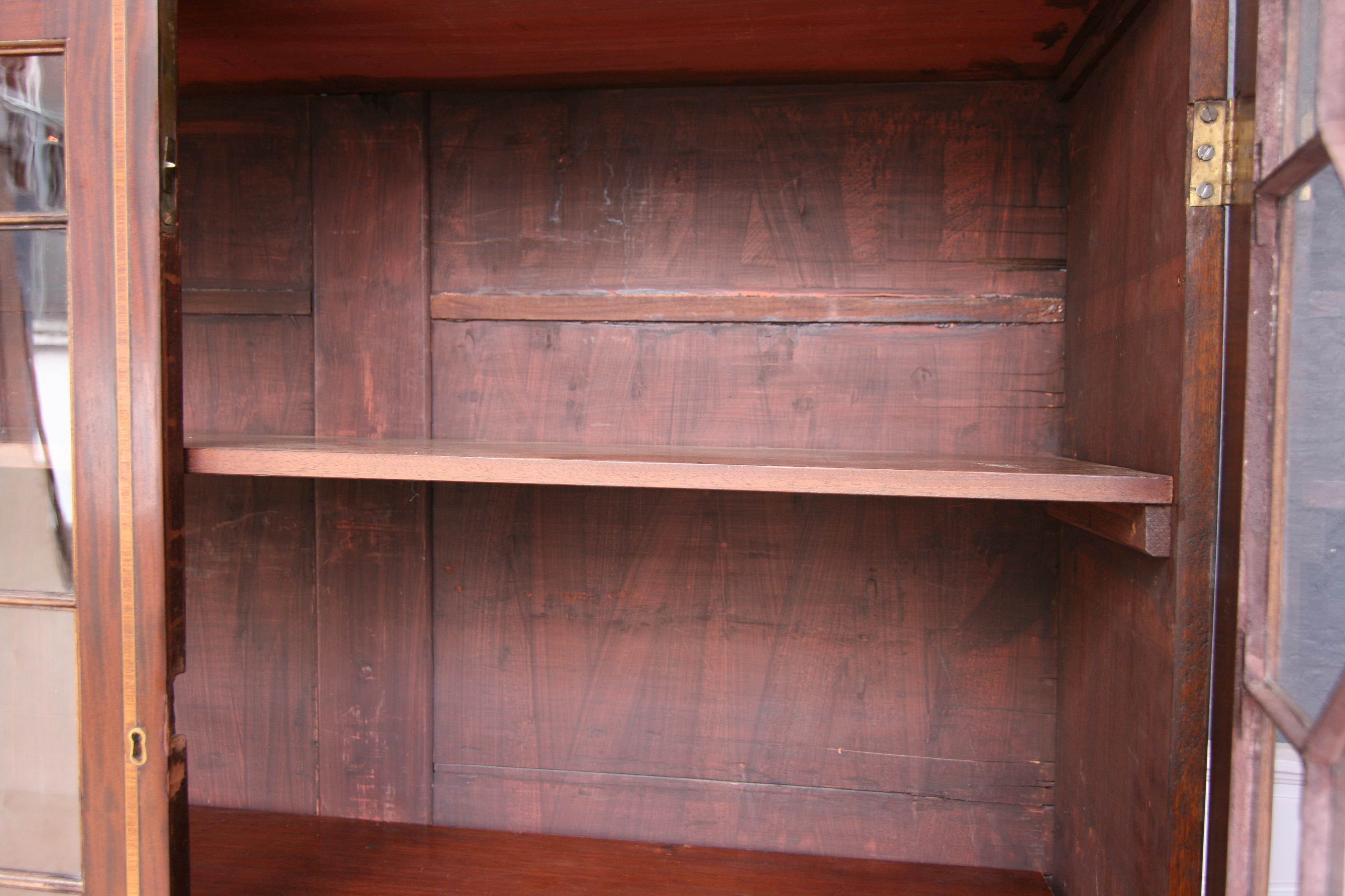 19th Century English Mahogany Bookcase Cabinet 8