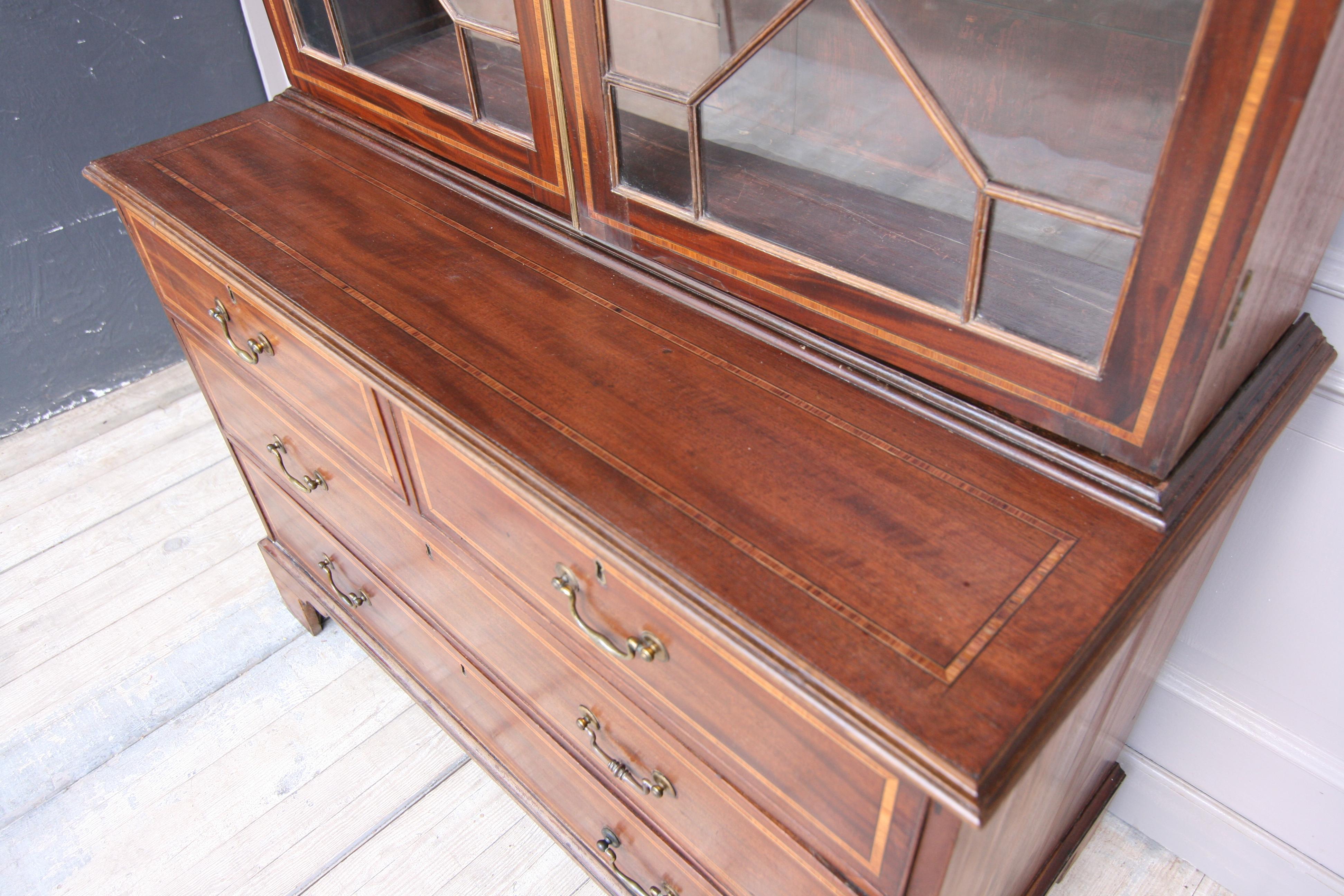 19th Century English Mahogany Bookcase Cabinet 9