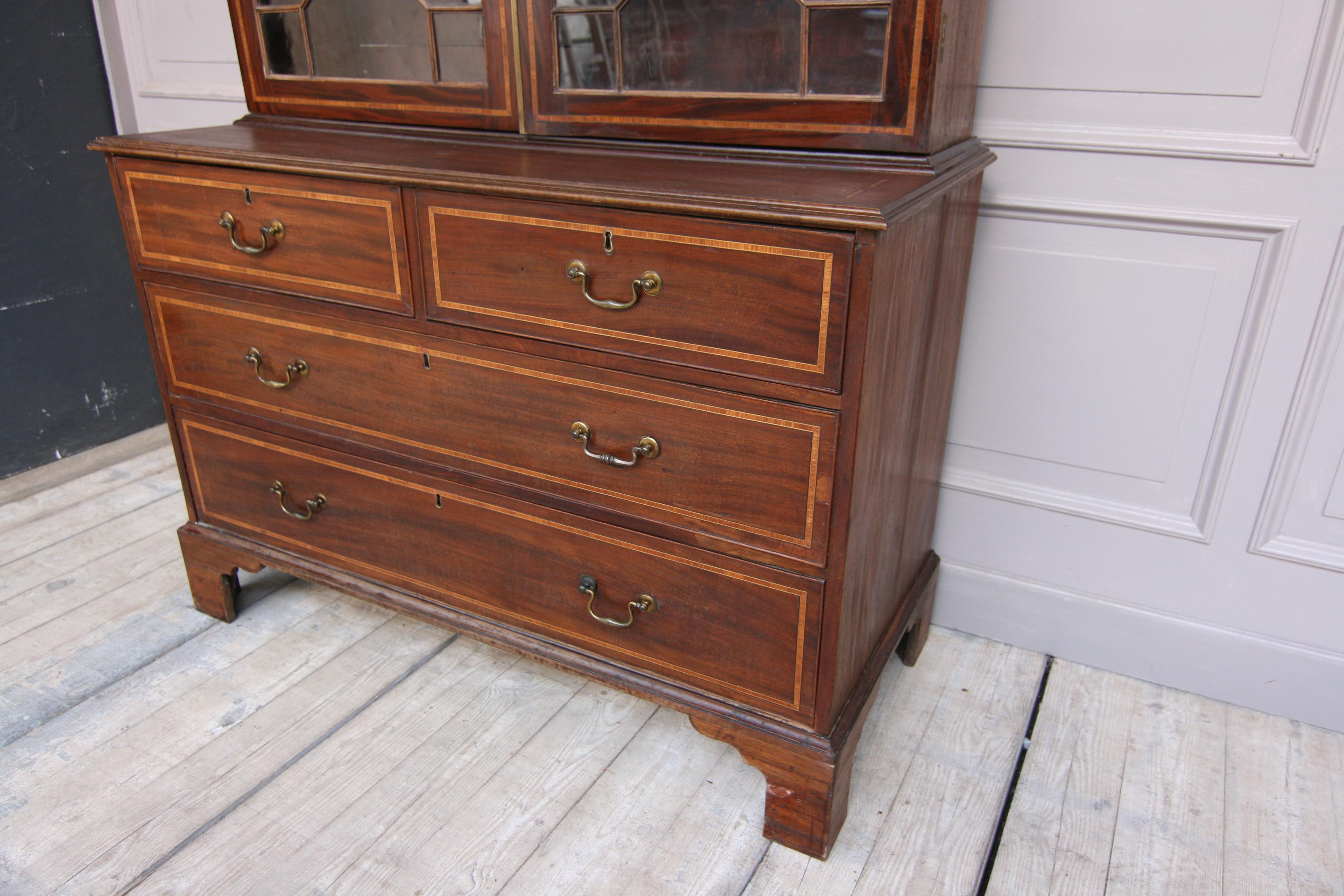 British 19th Century English Mahogany Bookcase Cabinet