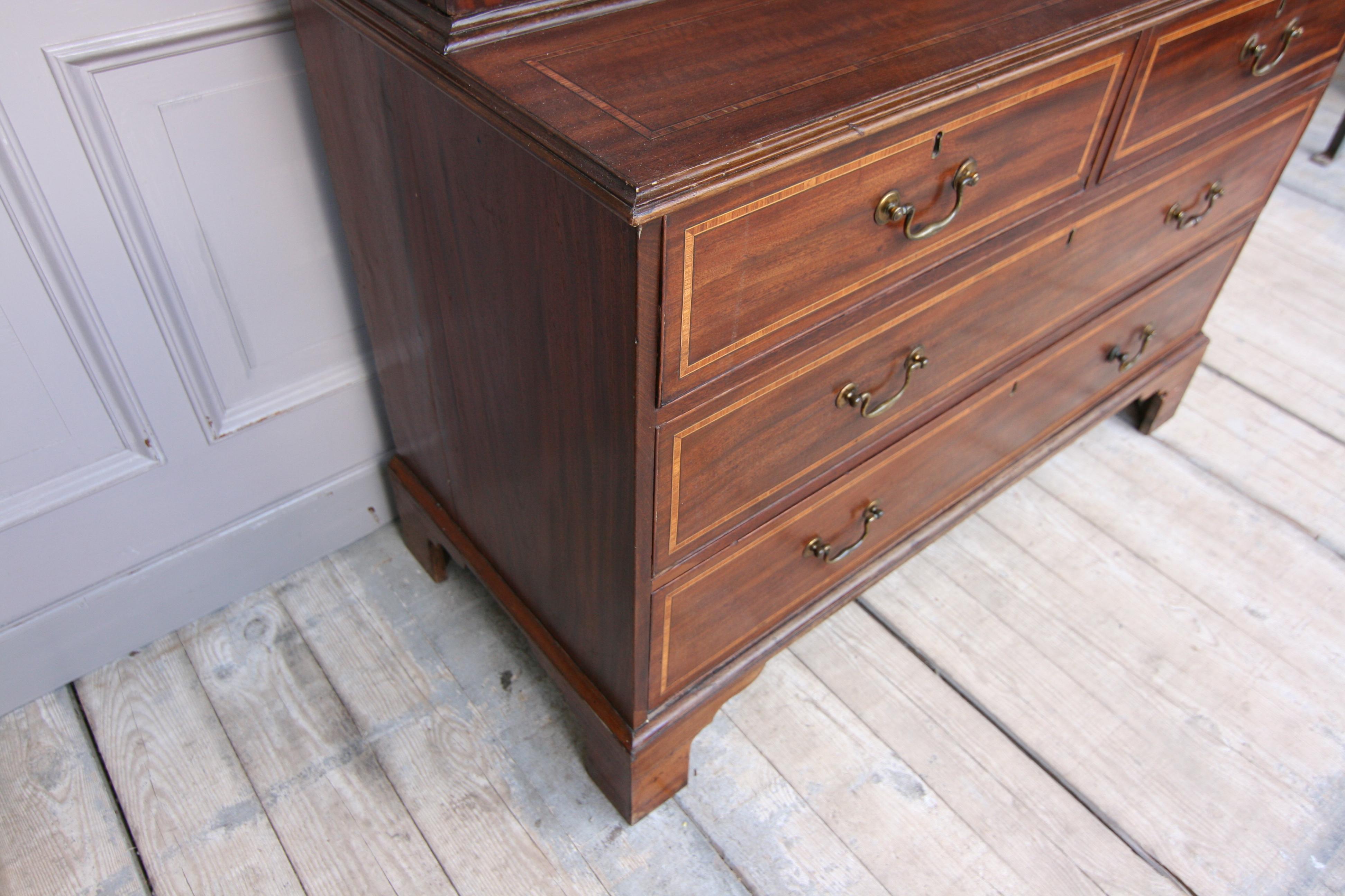 19th Century English Mahogany Bookcase Cabinet 3