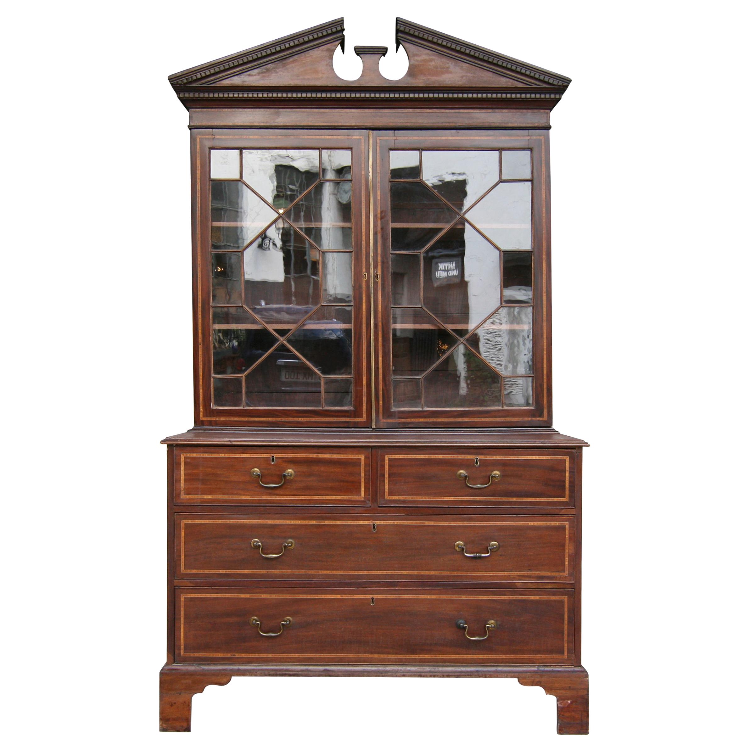 19th Century English Mahogany Bookcase Cabinet