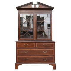 19th Century English Mahogany Bookcase Cabinet