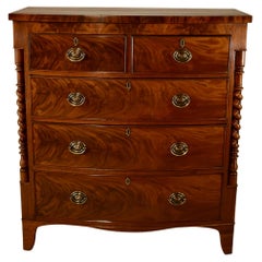 19th Century English Mahogany Bow Front Chest of Drawers