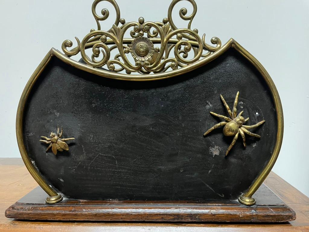 19th Century English Mahogany Brass And Steel Magazine Rack   For Sale 6
