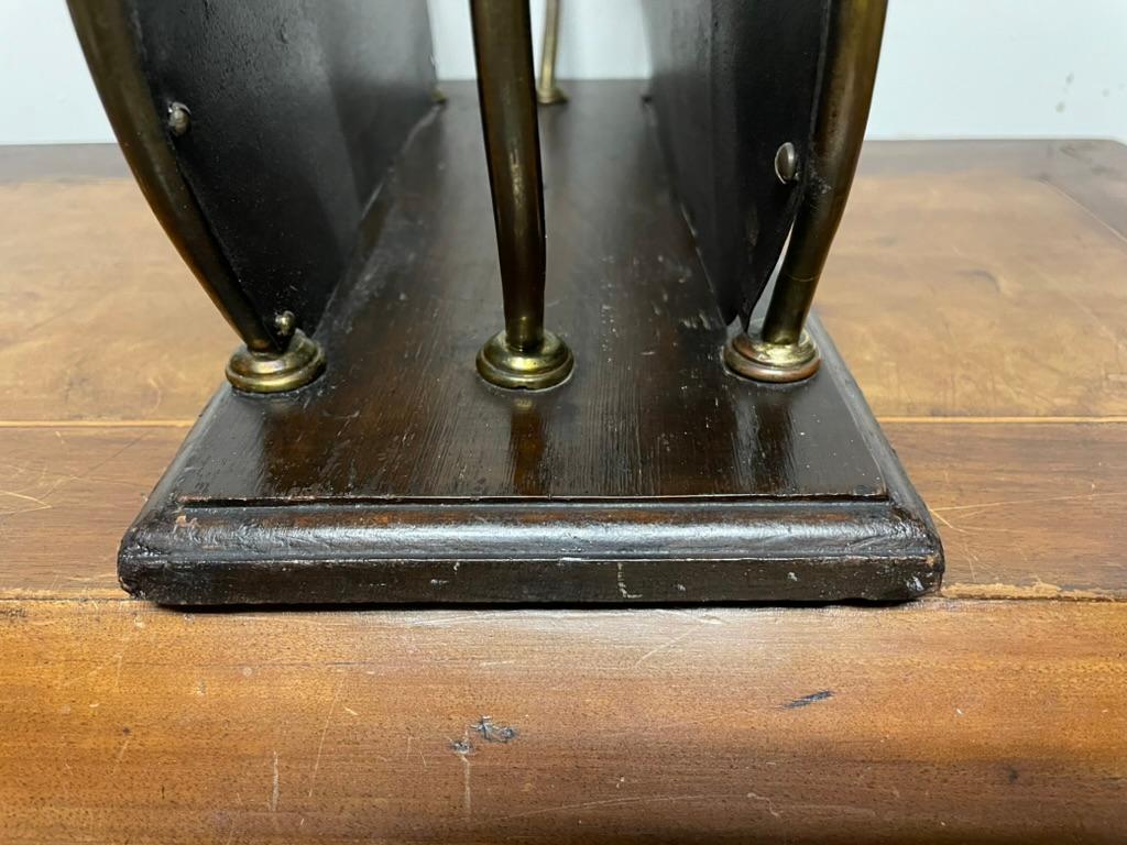 19th Century English Mahogany Brass And Steel Magazine Rack   For Sale 13