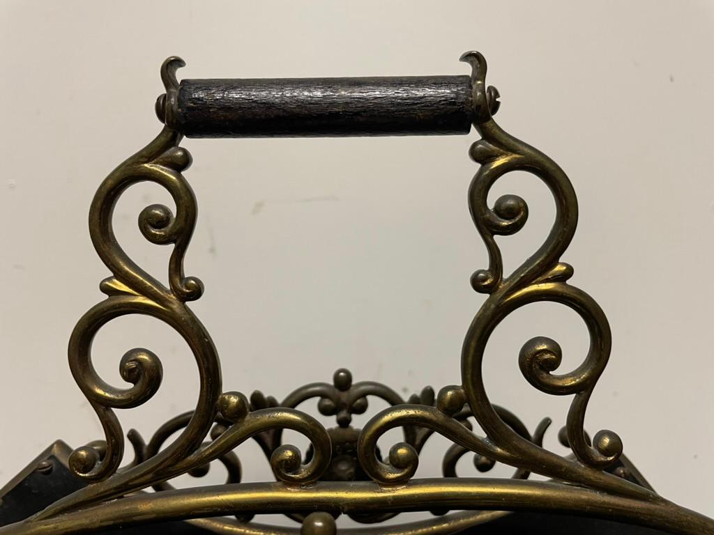 19th Century English Mahogany Brass And Steel Magazine Rack   For Sale 3
