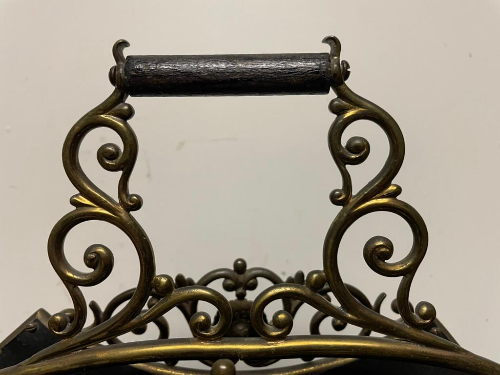 19th Century English Mahogany Brass And Steel Magazine Rack For Sale 3