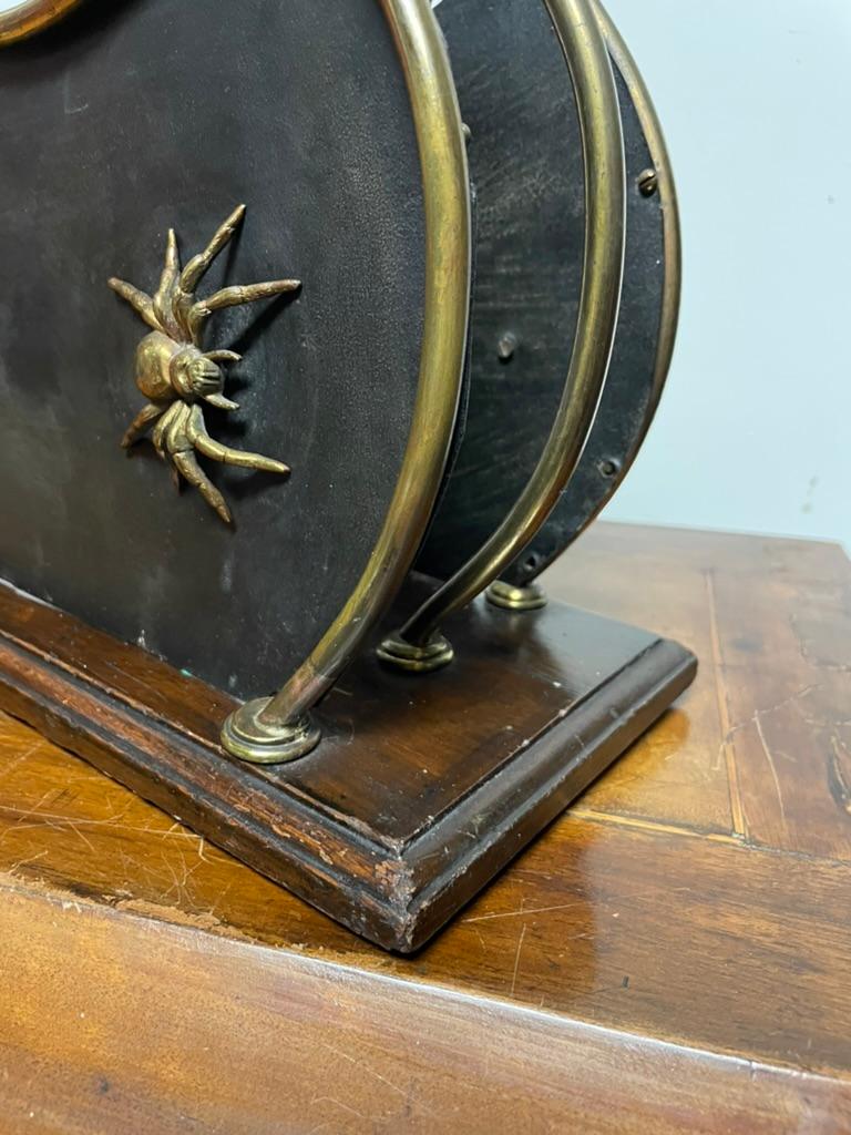 19th Century English Mahogany Brass And Steel Magazine Rack   For Sale 4
