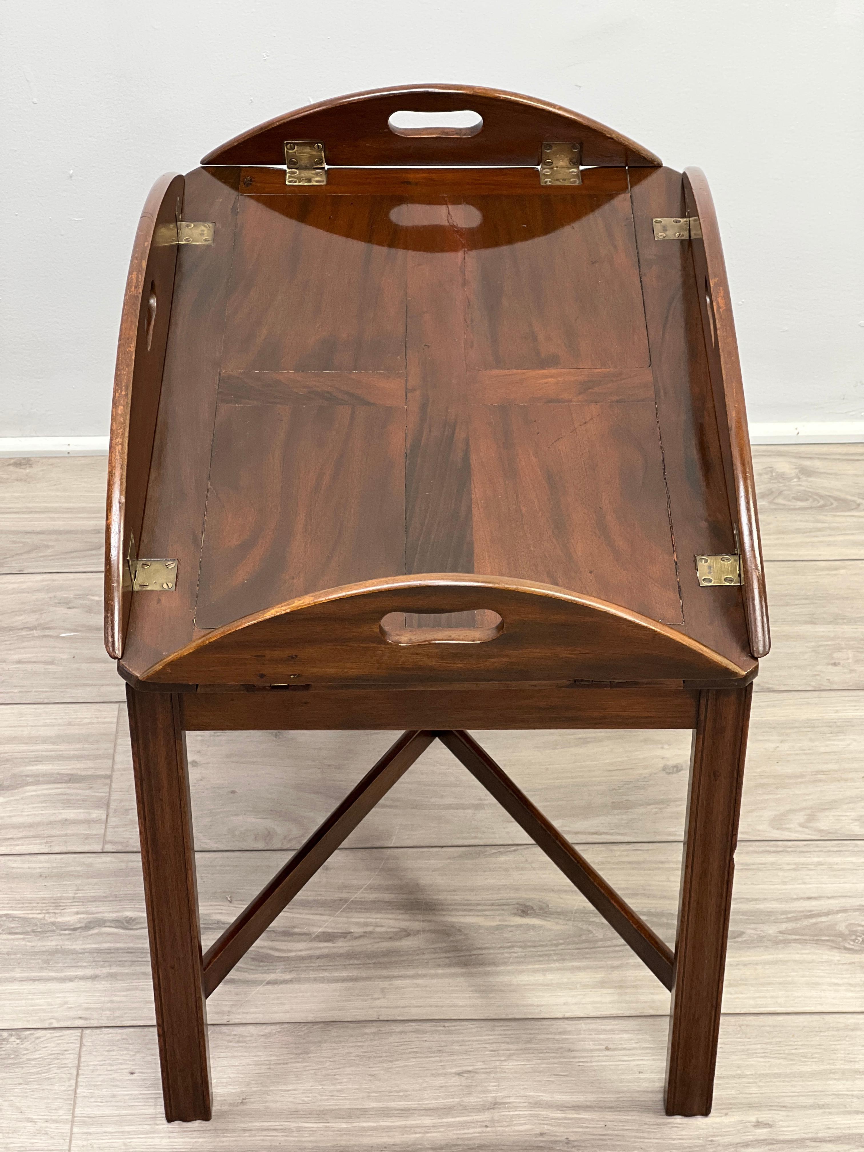 Chippendale 19th Century English Mahogany Butlers Tray Table