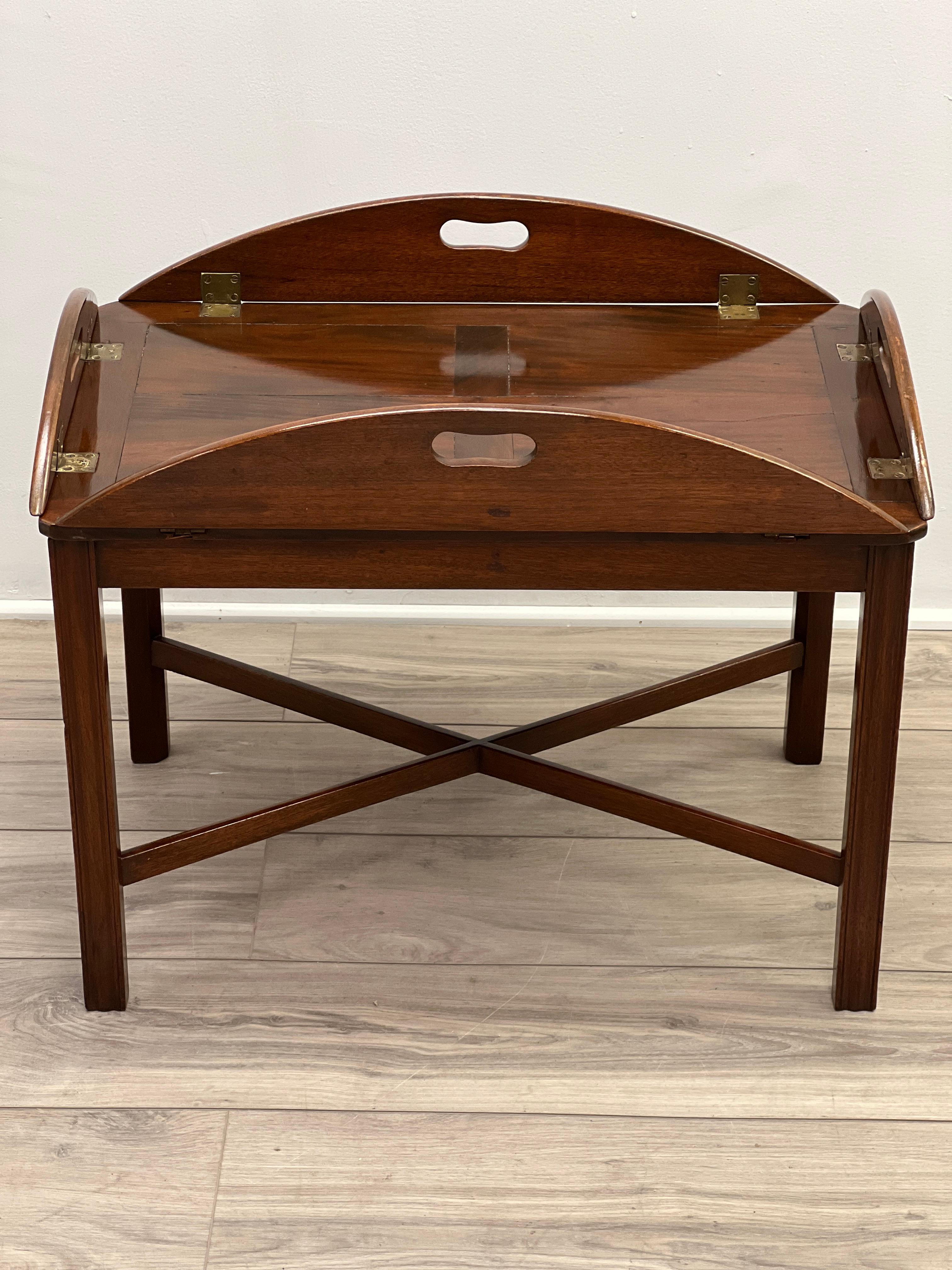 Hand-Crafted 19th Century English Mahogany Butlers Tray Table