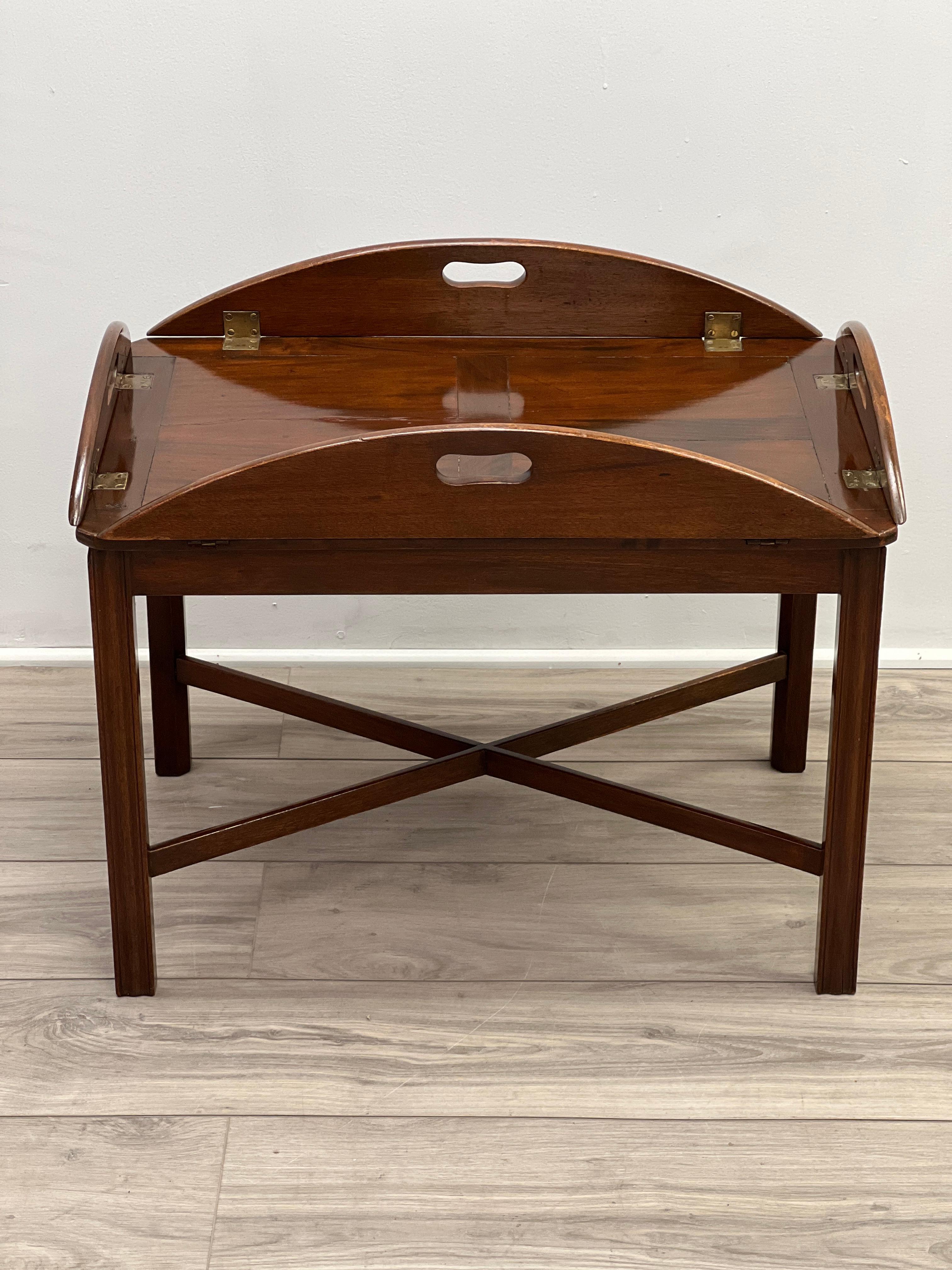 Mid-19th Century 19th Century English Mahogany Butlers Tray Table