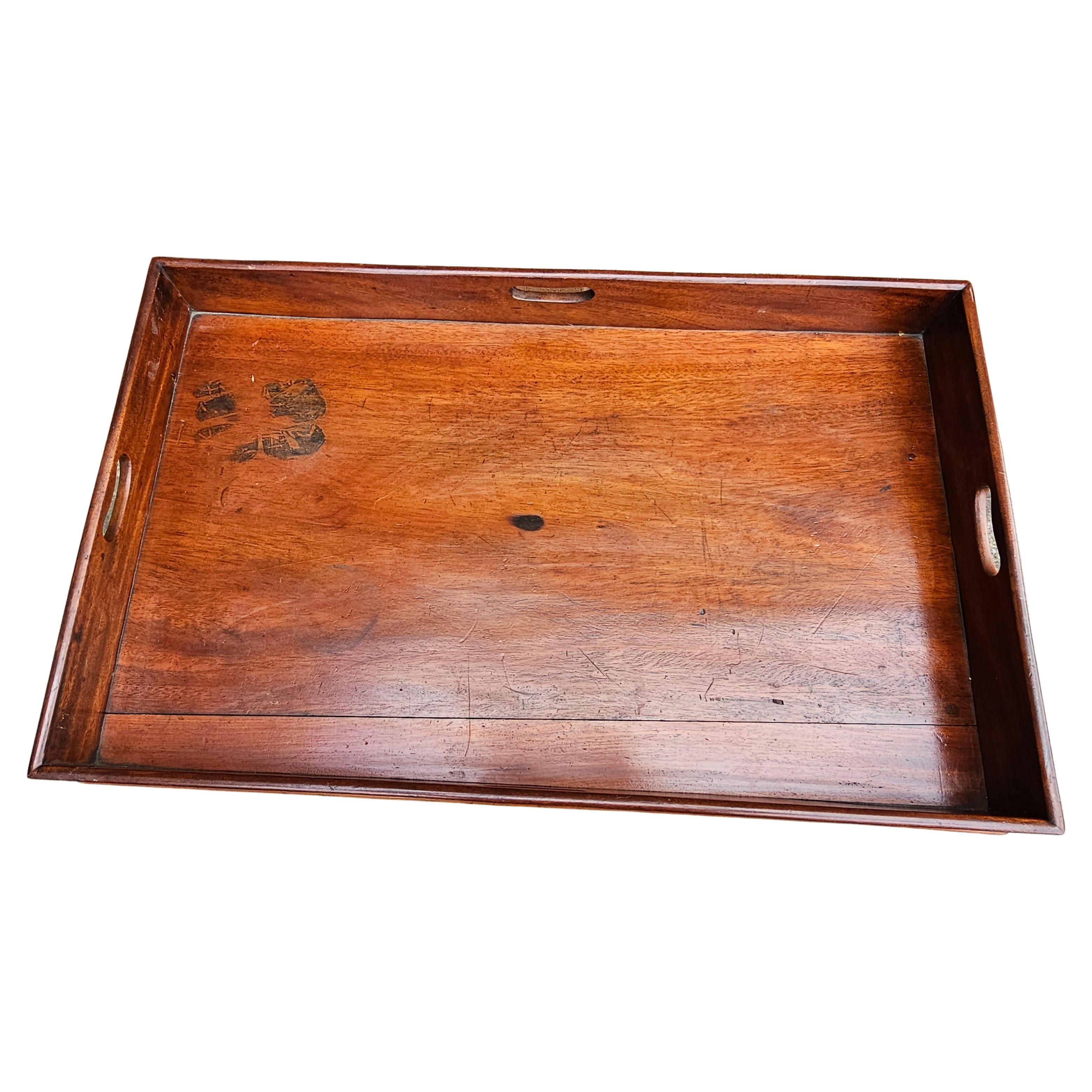 19th Century English Mahogany Butler's Tray Table In Good Condition For Sale In Germantown, MD