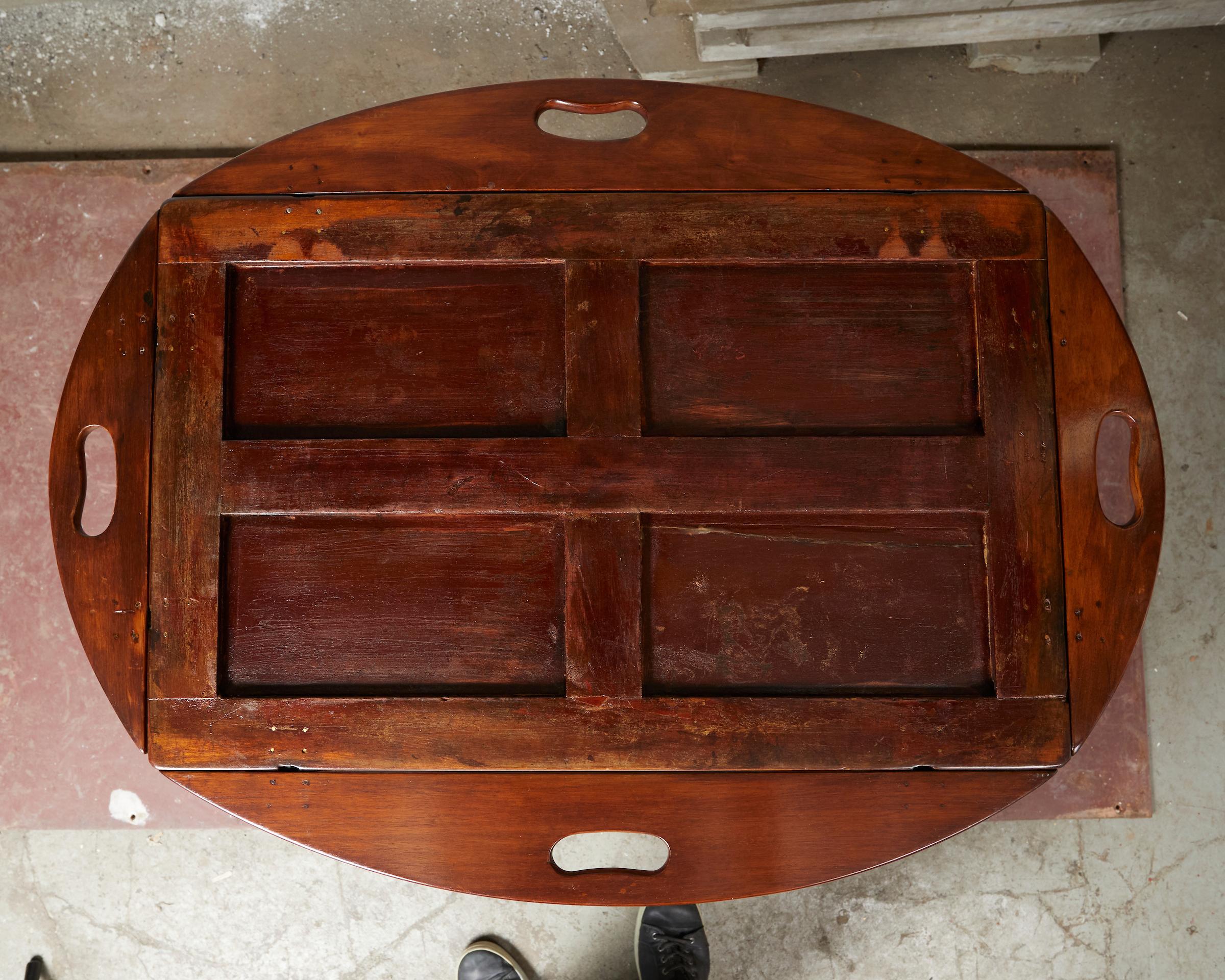 19th Century English Mahogany Butlers Tray Table For Sale 2