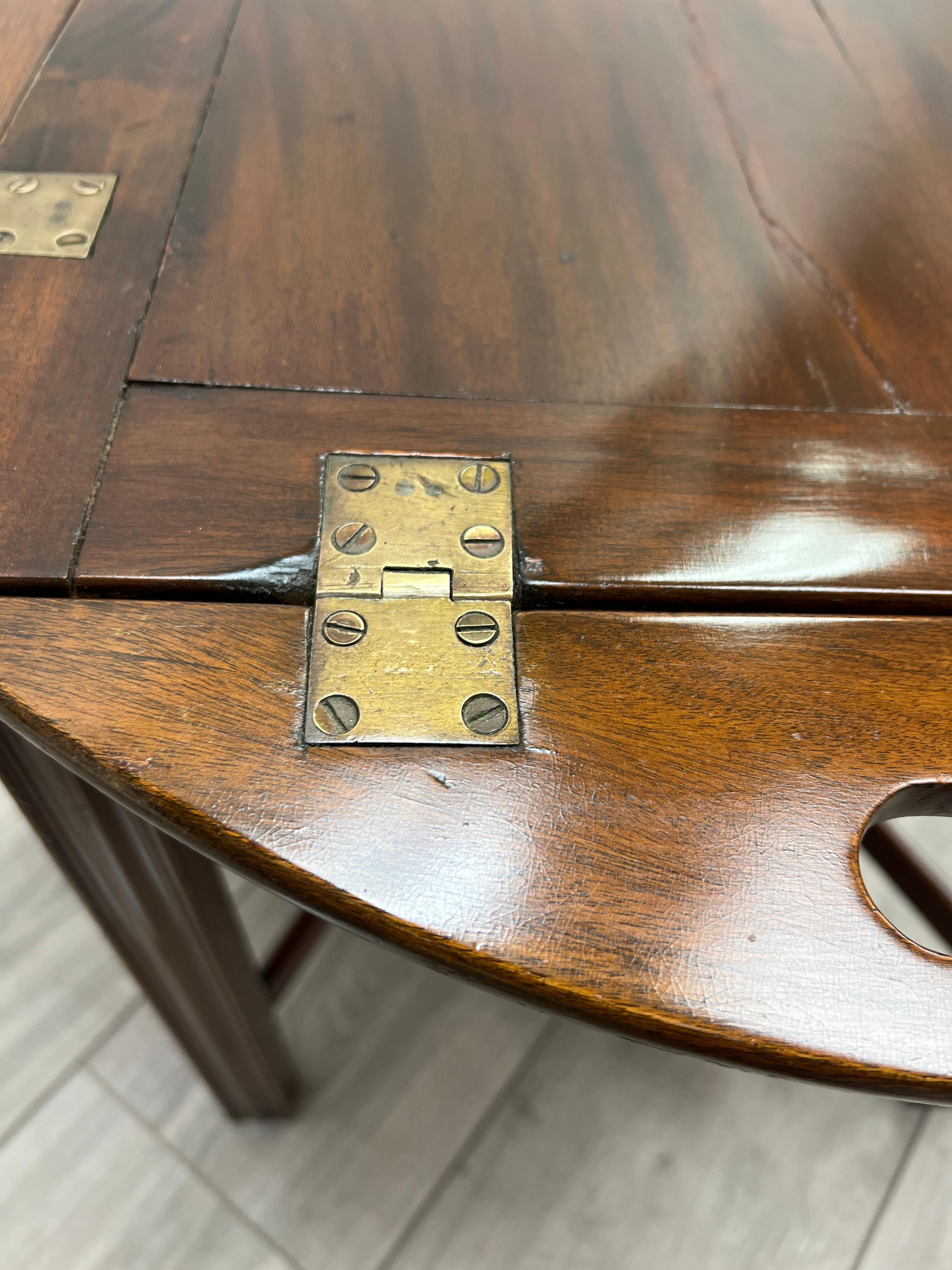 19th Century English Mahogany Butlers Tray Table 2