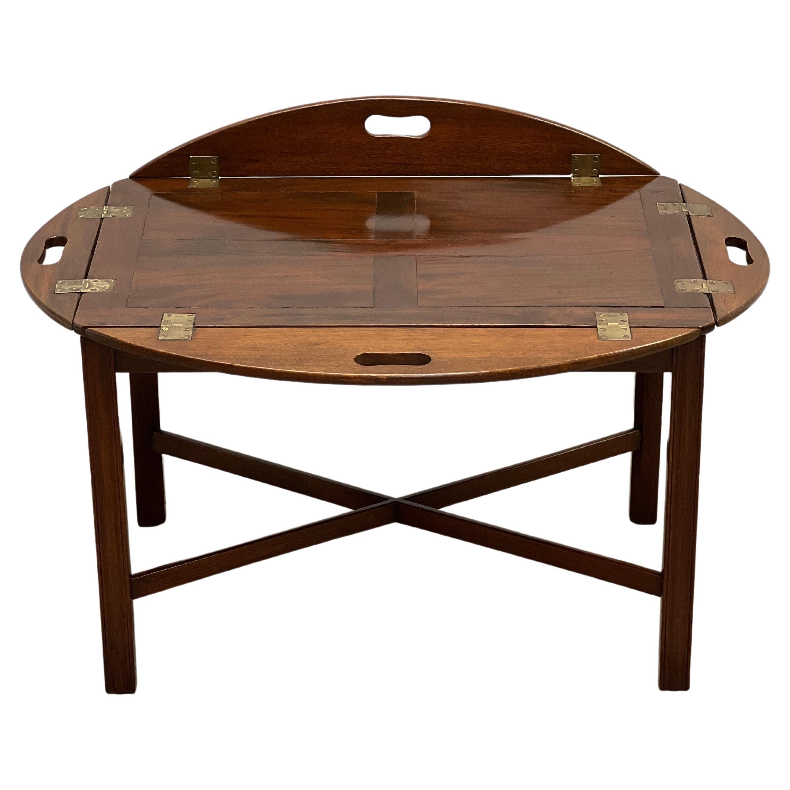 19th Century English Mahogany Butlers Tray Table
