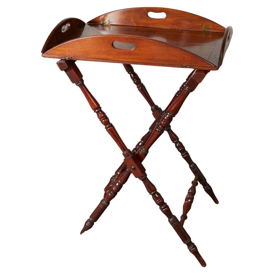 Antique Bar Height British Butler's Tray at 1stDibs | tall butler tray ...