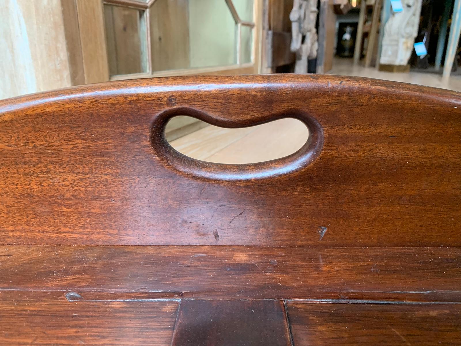 19th Century English Mahogany Butlers Tray with Hinged Sides 8